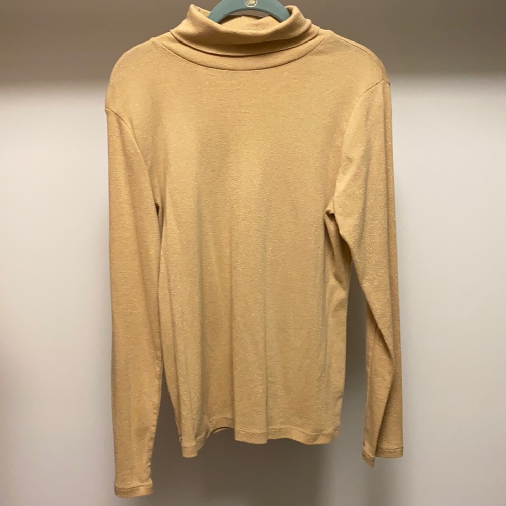 Gold-shimmer turtle-neck